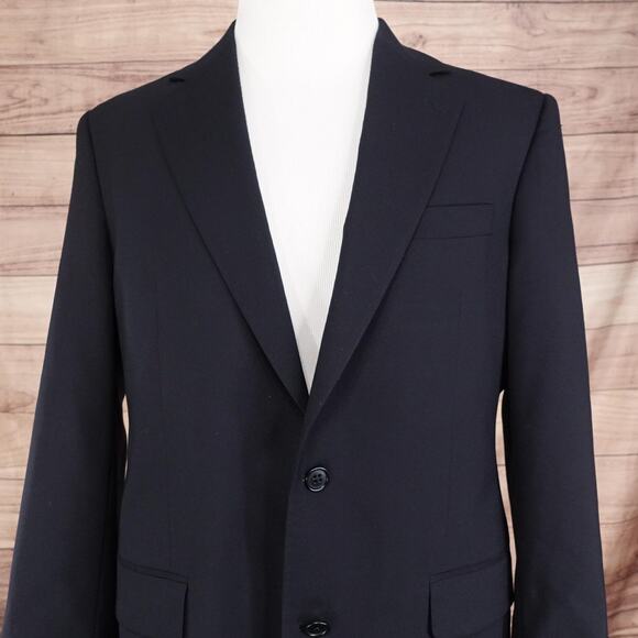Brooks Brothers Blazer Mens 38R Black Brooksease Wool‎ Two Button Single Vent
